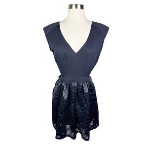 Xtaren Black Mesh Cut Out Dress - Size Medium